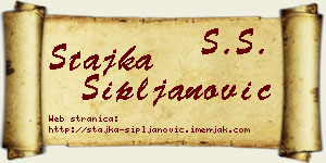 Stajka Sipljanović vizit kartica